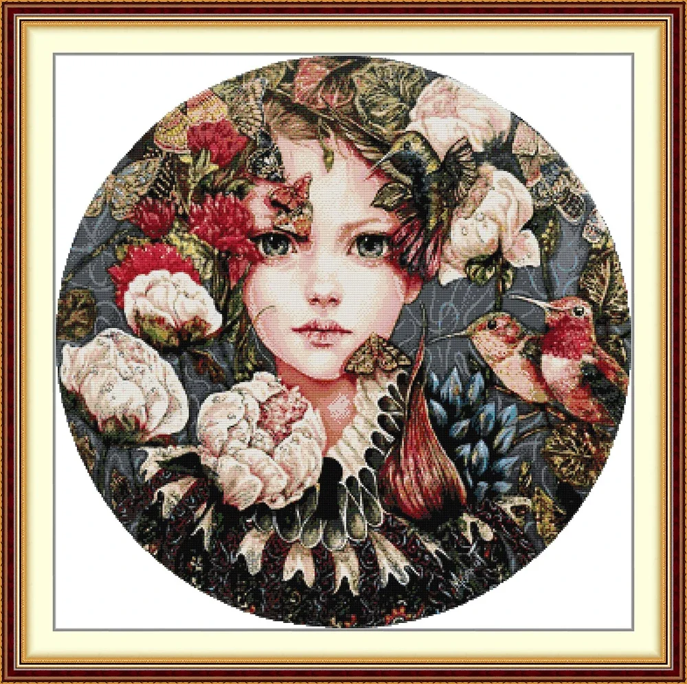 

Soulgift News Набор для вышивки крестом с предварительной печатью, штампованная ткань Aida с нитками DMC, набор для вышивания - ягоды Andromeda