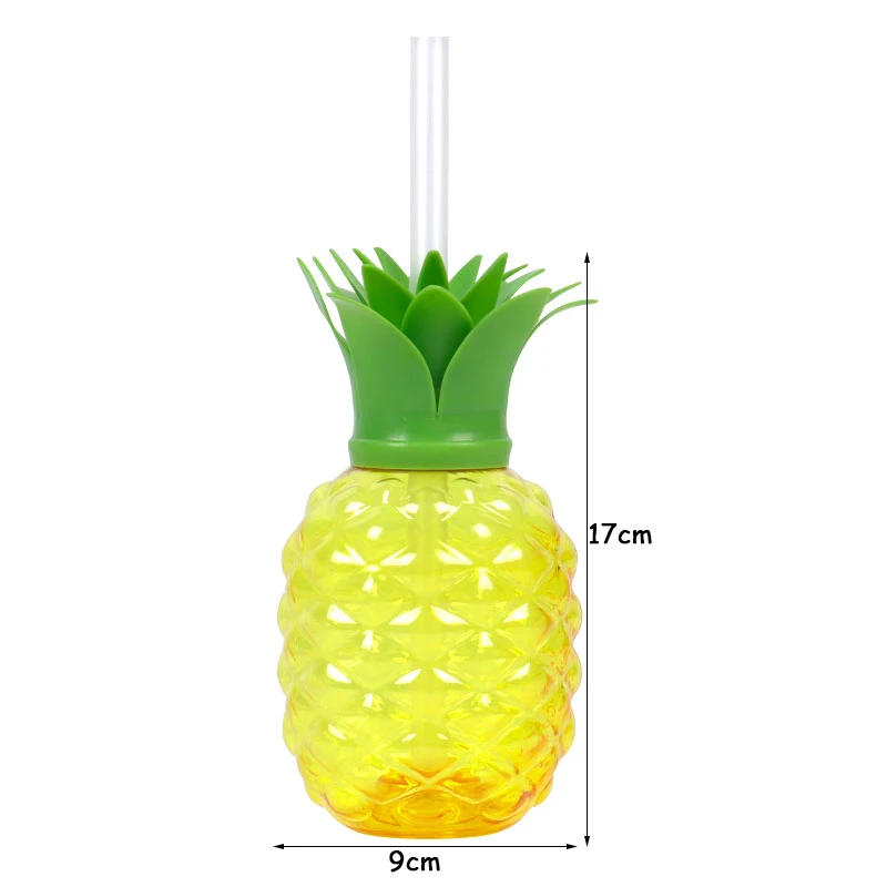 Plastikowe kubki do napojów arbuzowych Ananasowe kubki truskawkowe ze słomką Letnia plaża Basen Aloha Party Favor Hawaiian Luau Party Decor