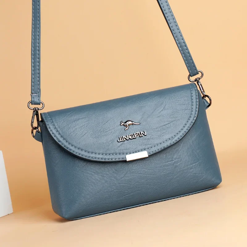 2024 New women\'s bag retro crossbody shoulder bag high-end sense temperament simple small bag solid color PU handbag cross-borde