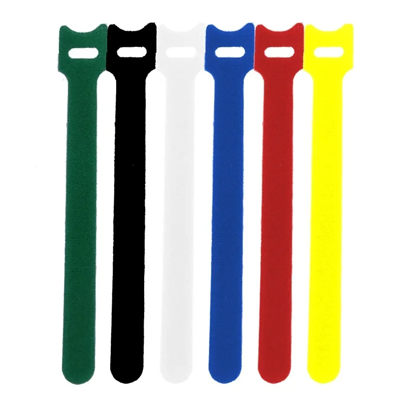 30pcs/100pcs Releasable Cable Ties Plastics Nylon Hook   Loop Wrap Zip Bundle Fastener Straps Detachable T-type Wire Organizer