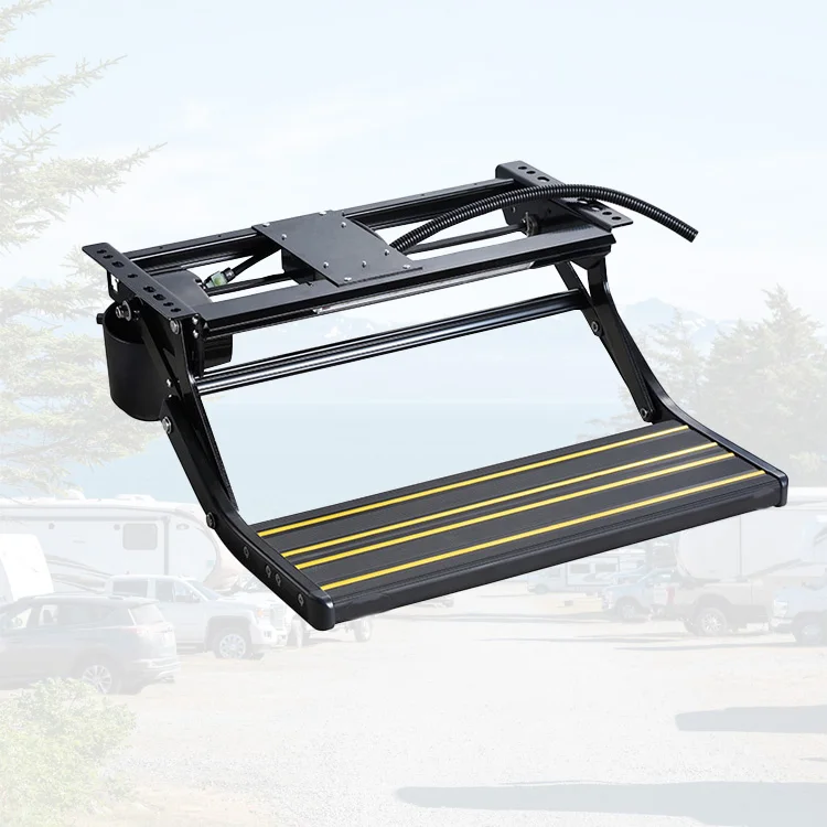 forAluminum Alloy 16 RV single Step Carbon Steel motorhome steps with 12V LED  light Electric single caravan Step