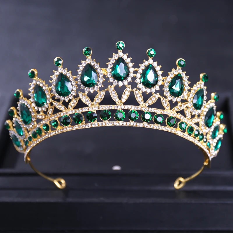 Baroque Vintage Crystal Tiaras And Crowns Rhinestone Queen Pageant Prom Diadem Crown Bridal Wedding Hair Accessories Jewelry