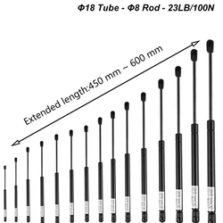 2 sztuki 100N/23LB 450-600mm uniwersalne amortyzator gazowy wspornik podnośnika drzwi kampera RV łóżko do przechowywania klapy kampera pokrywa skrzynki z narzędziami