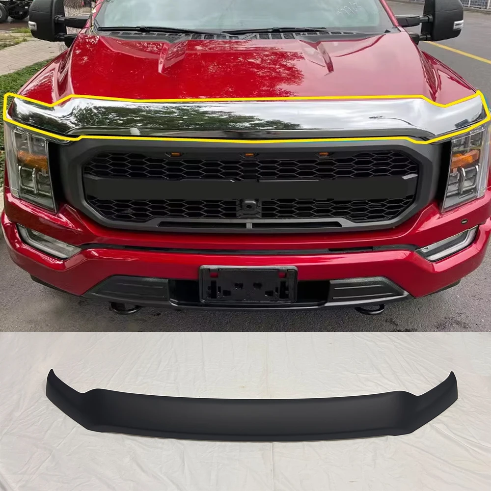 Front Protector Bonnet Hood Trim For Ford F-150 F150 2021-2023 Car Sand And Stone Stopper Guard Plate Engine Bonnet Cover