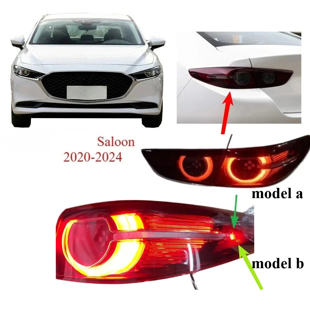 1 Pcs Led Tail Light for Mazda3 Saloon 2020-2024 Top Option Rear Lamp for Axela Parking Turning Not Fit Hatchback