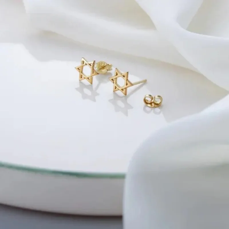 Star of David Earrings Dainty Star Earring Handmade Jewelry Magen David Jewish Star Charm Jewish Religious Judaica Gifts