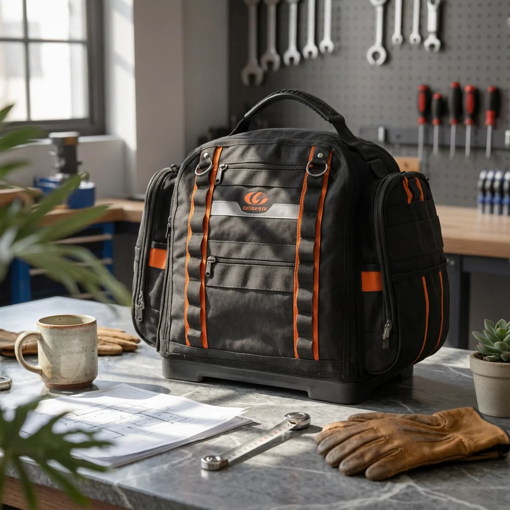 hard-base-tool-bag-hard-bottom-tool-bag-reinforced-strapping-detachable-shoulder-strap-multiple-compartments-for-garage