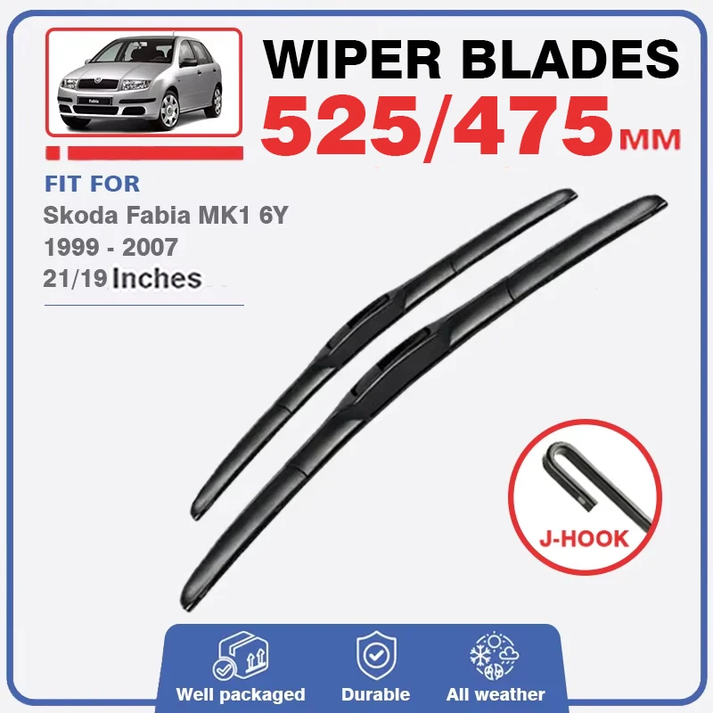 Windshield Wiper Blades For Skoda Fabia MK1 6Y 1999 - 2007 Front Rear Windscreen Window Car Accessories 2000 2001 2002 2003 2004