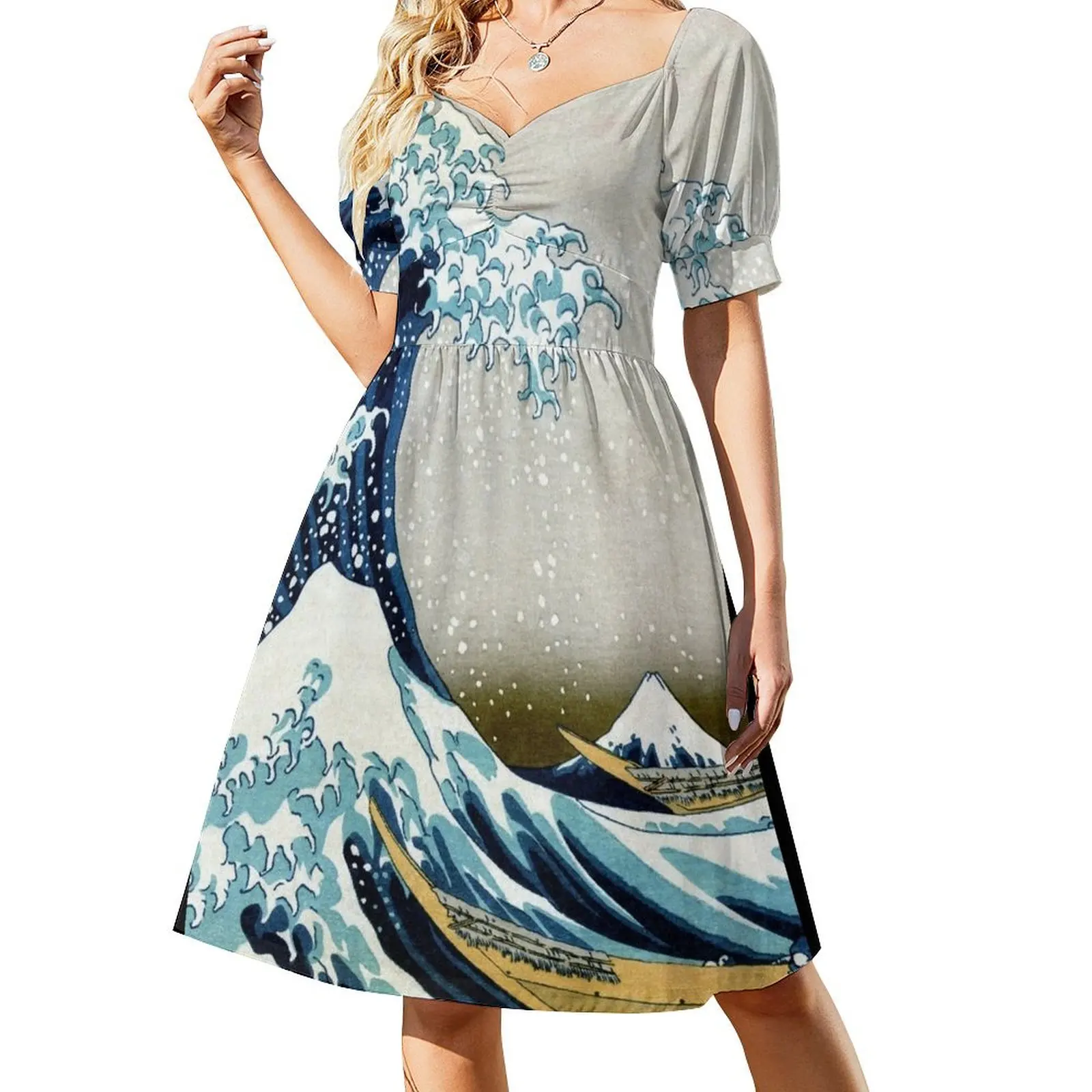 

The great wave, famous Japanese artwork Short Sleeved Dress Party dresses dresses summer Dress