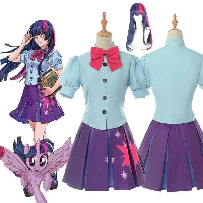 Twilight Sparkle Disfraz de cosplay humano Camisa de marinero Vestido corto Uniforme de fiesta de Carnaval de Halloween Setv;2,r'6;t.