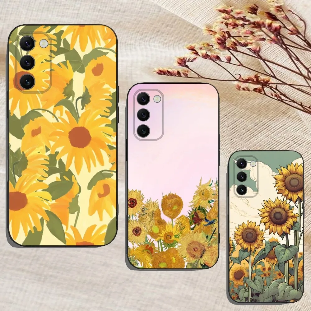 Sunflower Sun Flower Orange Flowers Phone Case For Samsung Galaxy A13,A21s,A22,A31,A32,A52,A53,A71,A80,A91 Soft Black Cover