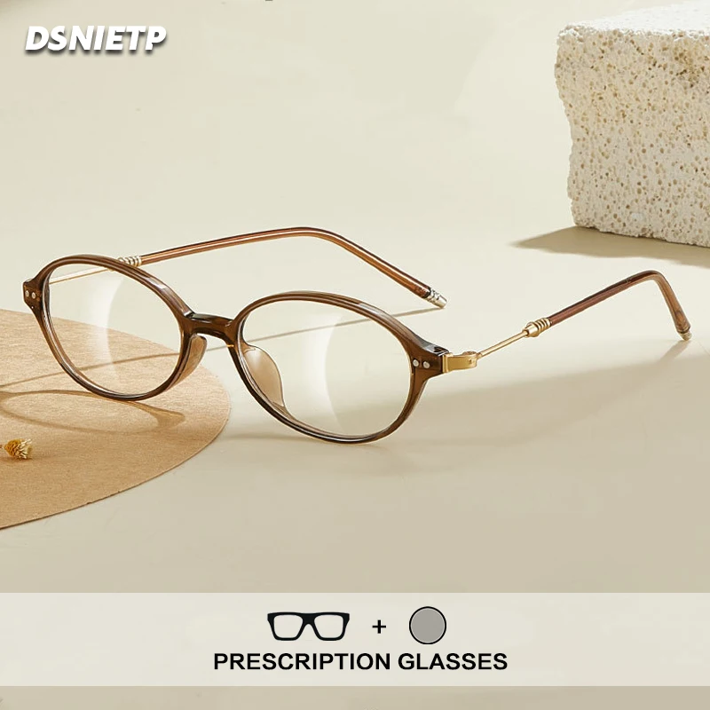 

2025 New Reading Glasses Women Small Round Photochromic Anti Blue Light Prescription Glasses Myopia Progressive Brand Eyewear