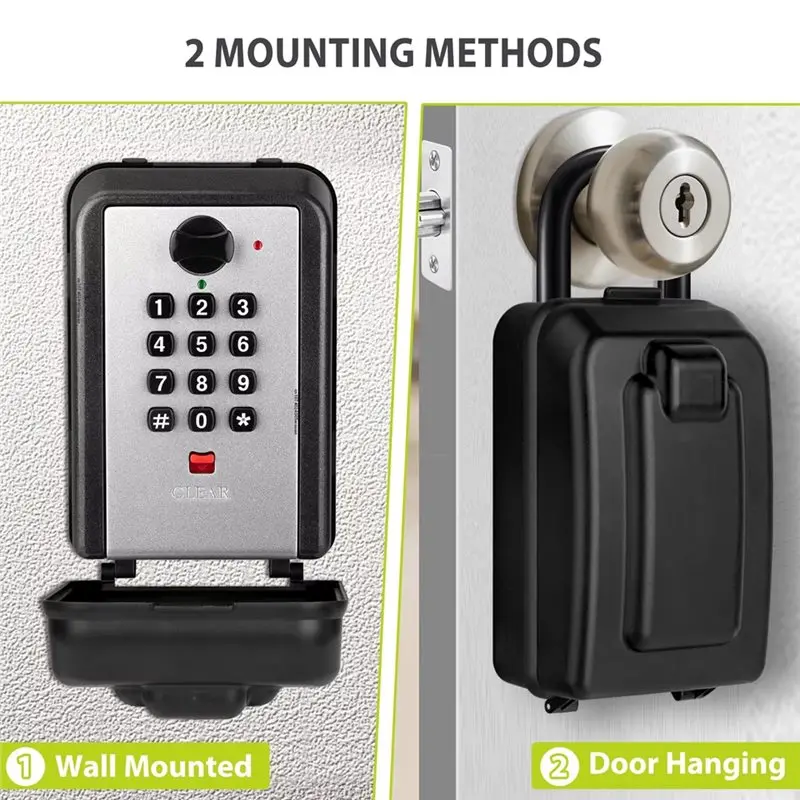 B04C-Waterproof Lock Box 12-Digit Combination Lock Large Safe Security Lockbo Outdoor Use