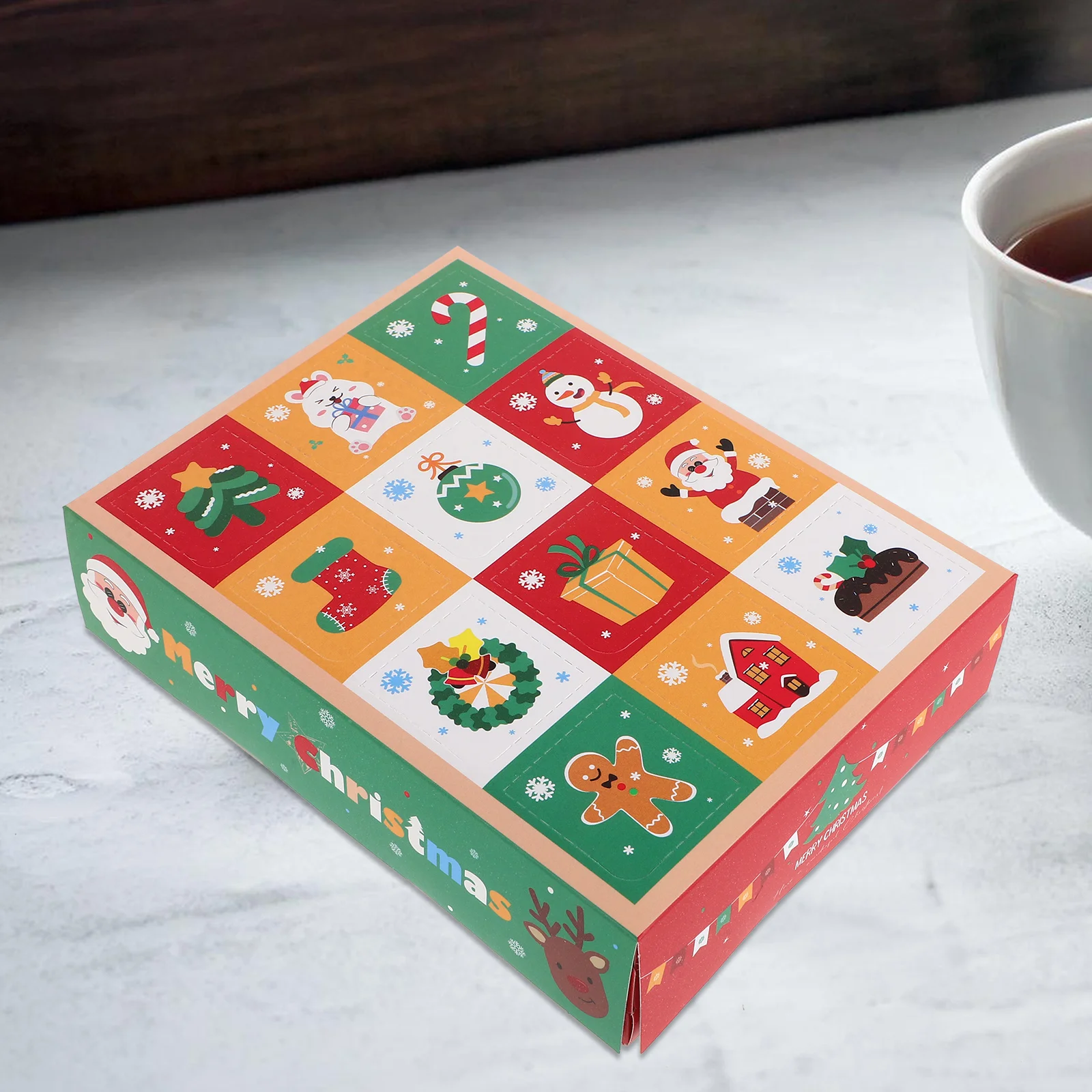 5pcs Christmas Gift Packing Box Christmas Gift Paper Box Christmas Candy Treat Wrapping Box