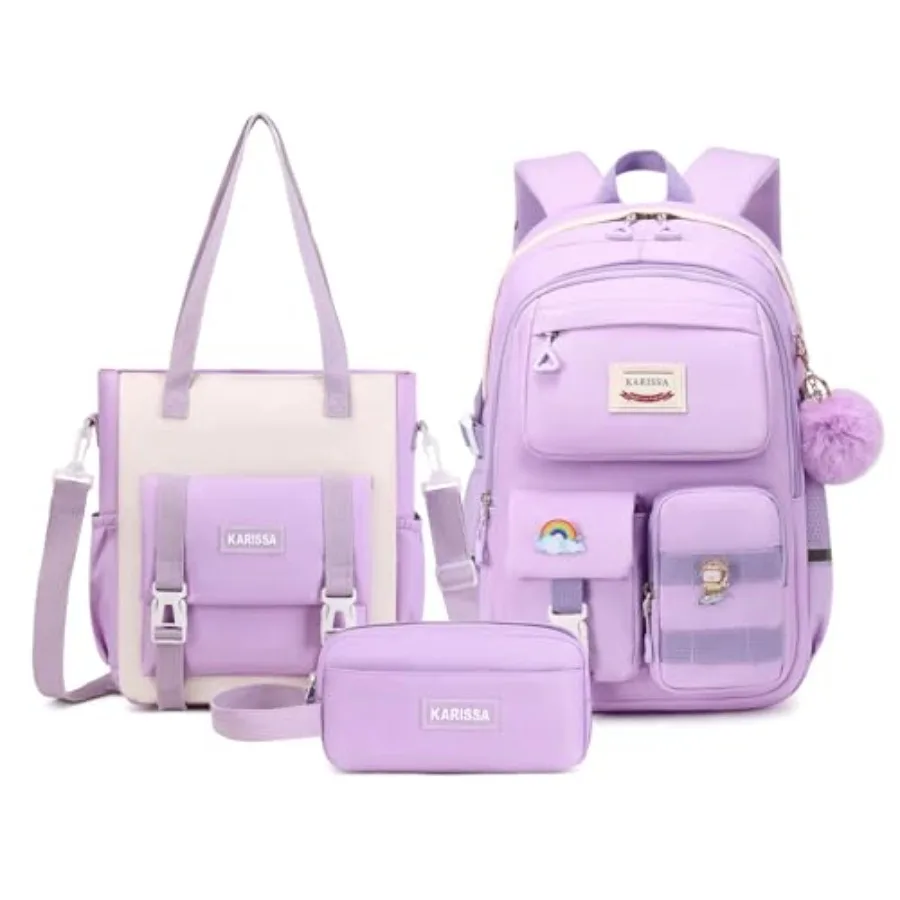 

Kawaii Girls Backpack for School with Convertible Shoulder Tote Bag Cute Teenage Multiple Pockets Backpack for Primary Elementa