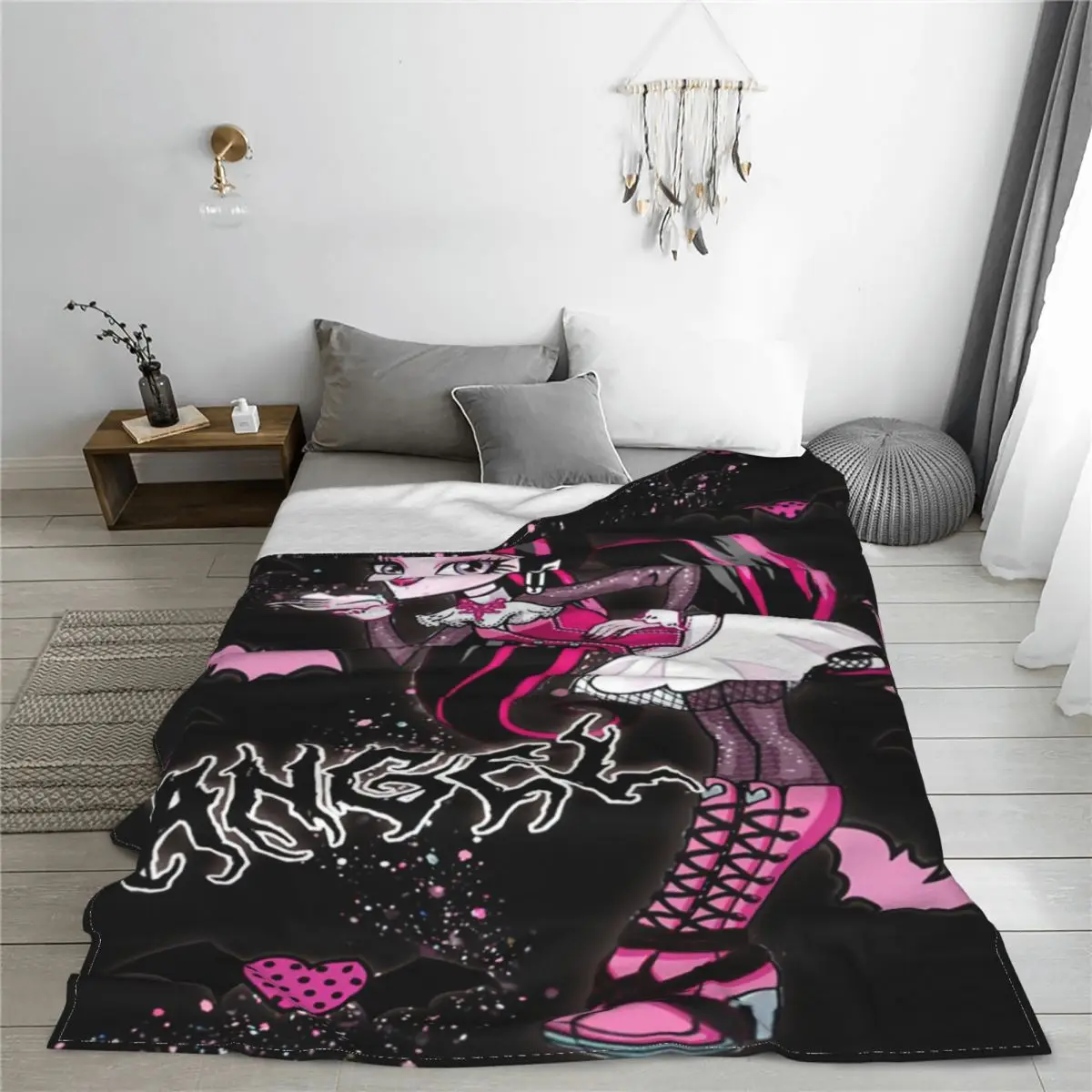 Draculaura Monster High Blanket Coral Fleece Plush Print Multifunction Lightweight Throw Blankets for Sofa Bedroom Bedspread