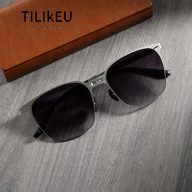 New Ultra-Thin Steel Foldable Frame Nylon Sunscreen Sunglasses Unisex Trend Outdoor Travel Folding Sunglasses UV400 Protection