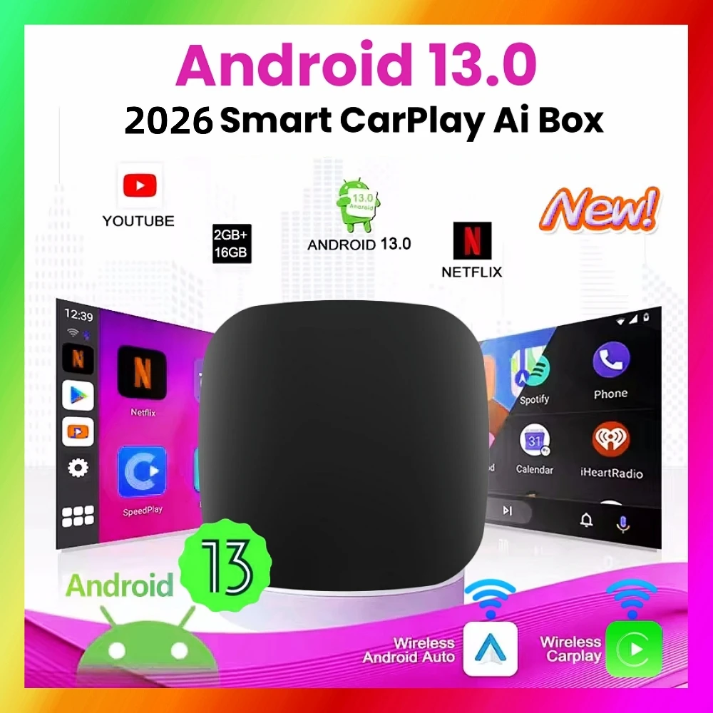 

2025 CarPlay Smart Ai Box Android: Беспроводной адаптер CarPlay/Android Auto для Netflix и YouTube, интеллектуальные автомобильные системы, 5G WiFi