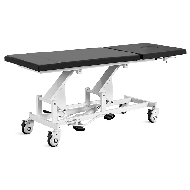 

Hydraulic medical examination table Stainless steel foldable manual patient hospital examination bed