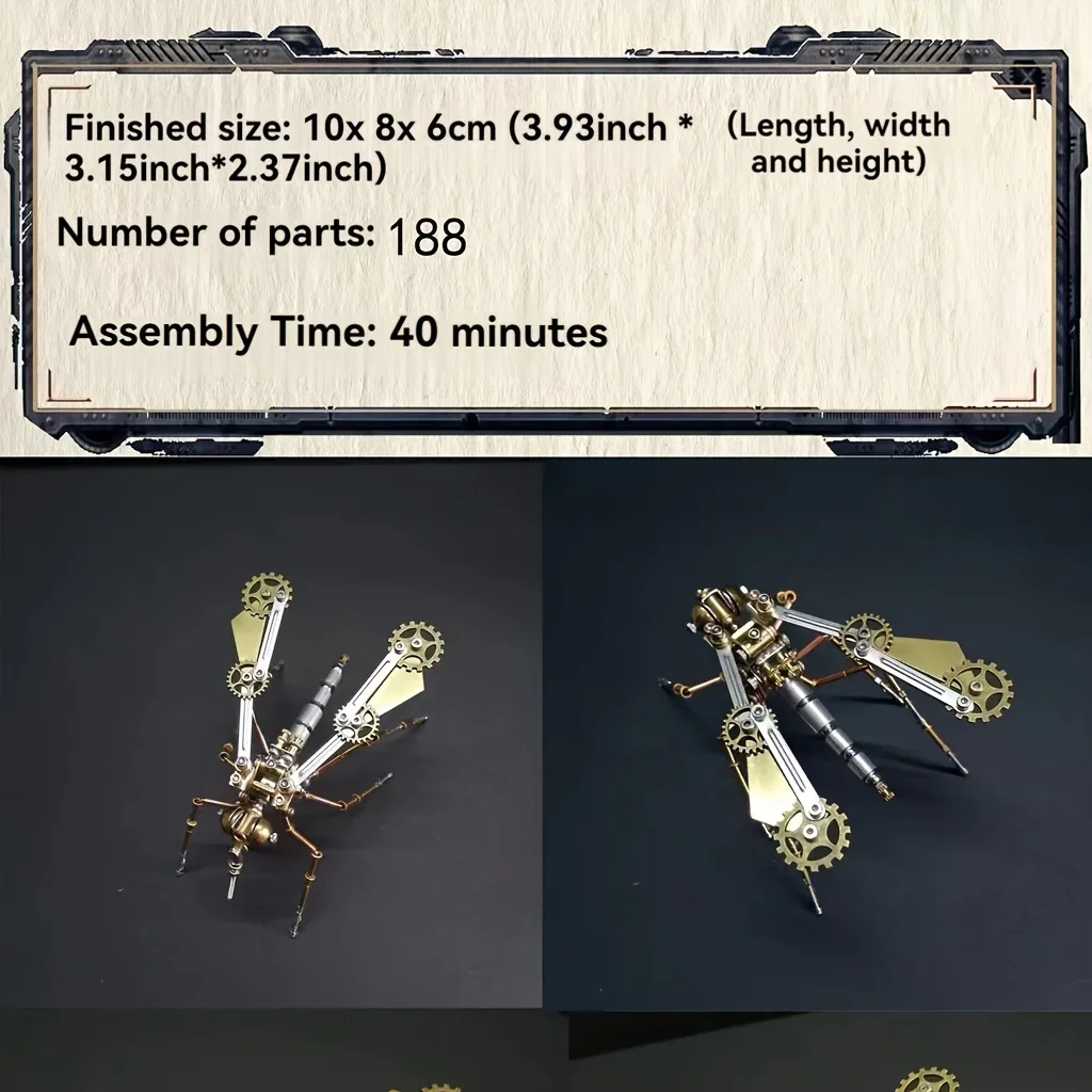Steampunk Mechanical Mosquito Model Set - DIY Metal Puzzles, perfect for birthday or Christmas gifts