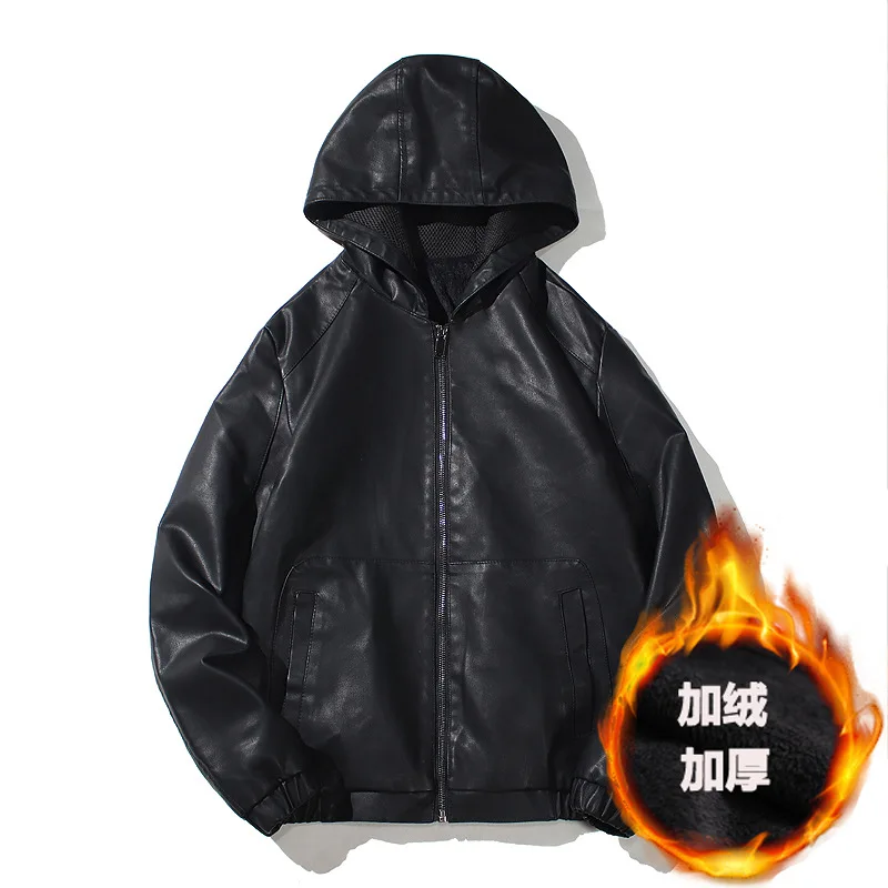Large Size Autumn And Winter New Men's PU Leather Jacket Racing Locomotive Suit Slim Men's Jacket Leather Jacket