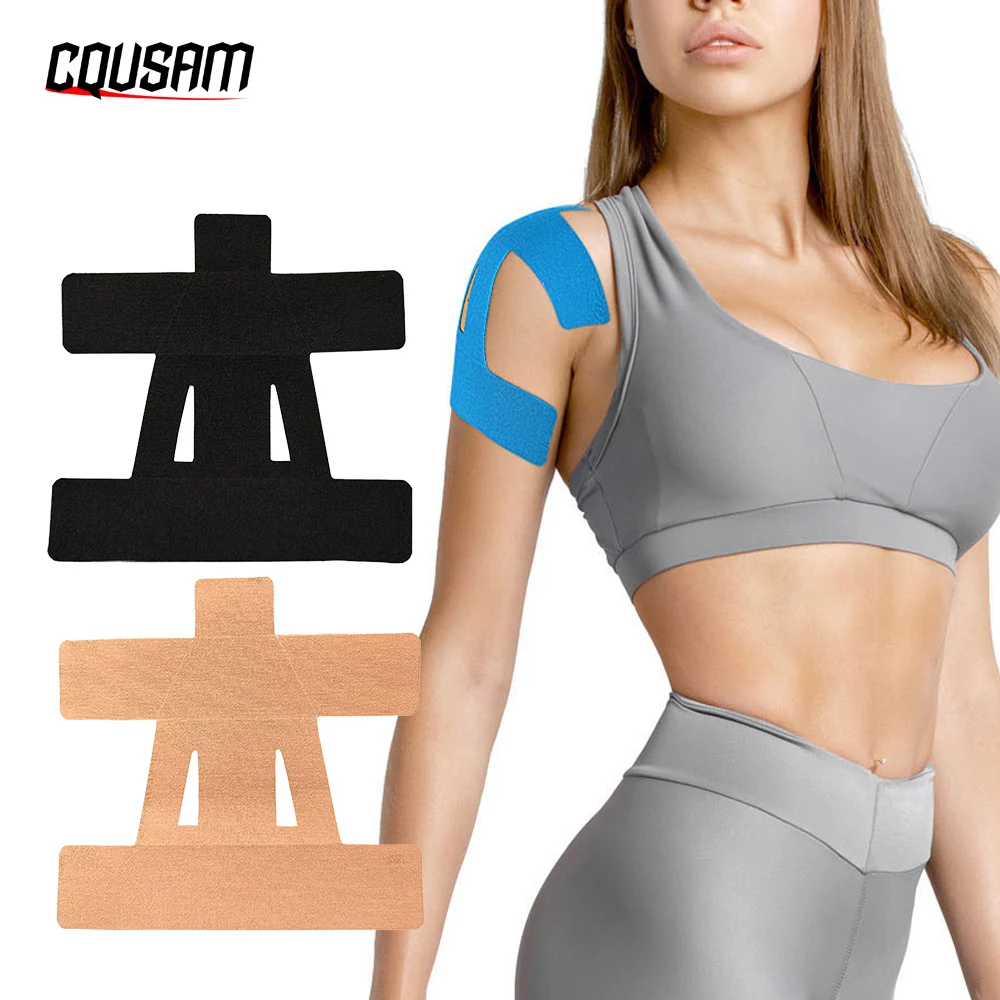 Cinta de kinesiología para aliviar el dolor de hombros, cinta deportiva precortada, impermeable, transpirable, mejora la kinesiología elástica, 10 Uds.