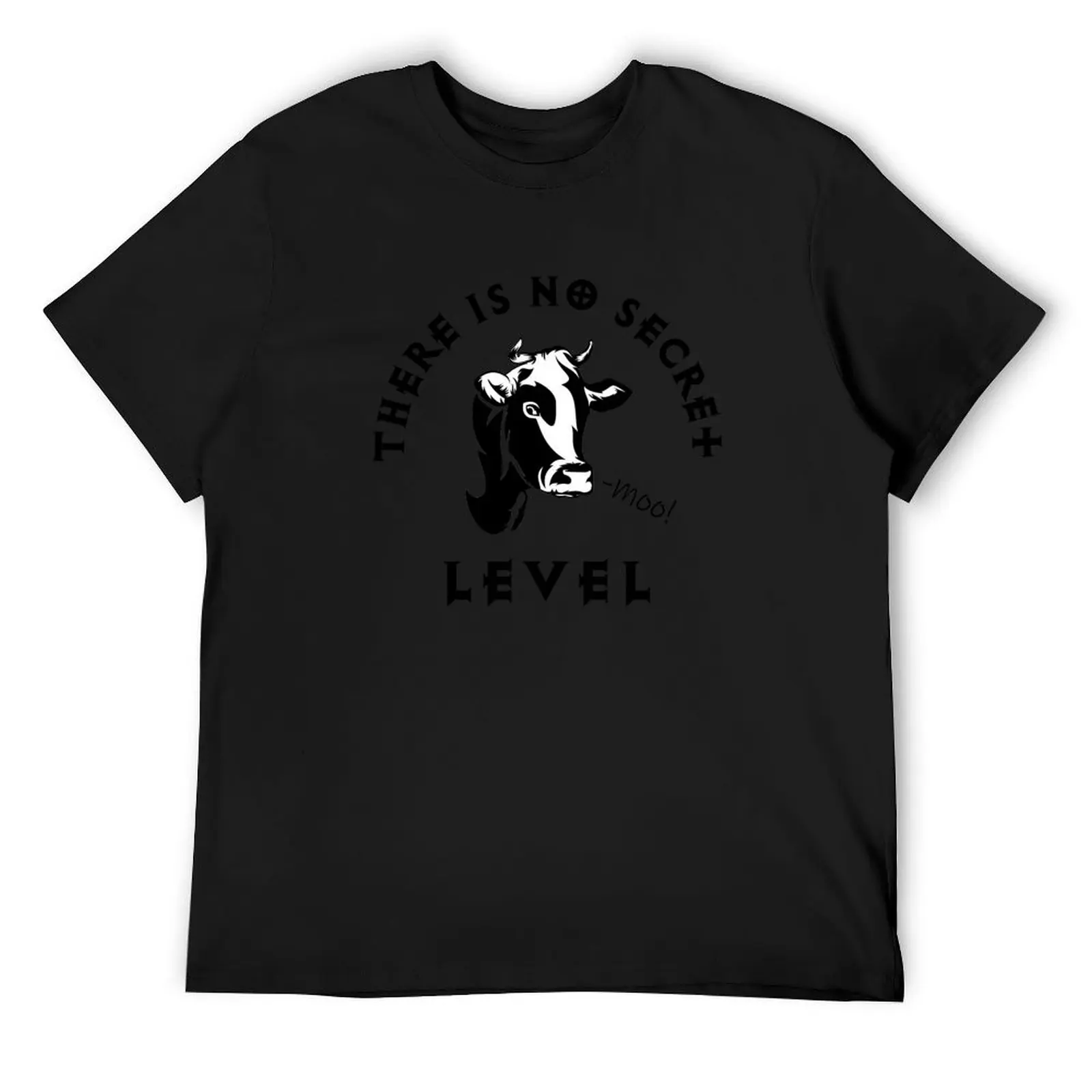 There is no secret cow level diablo game moo T-Shirt oversized graphic tee shirts graphic tee Men's clothing