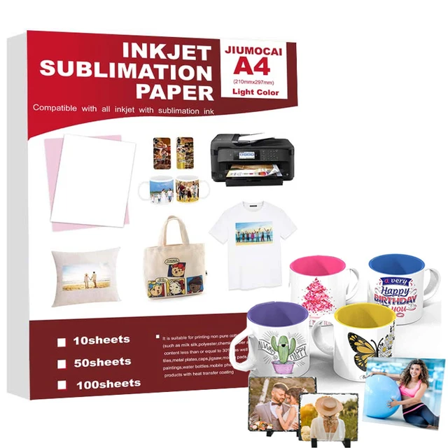 50 sztuk A4 sublimacyjny papier termotransferowy do drukarki atramentowej DIY T Shirt torba na ubrania kubek ceramika papiery termotransferowe