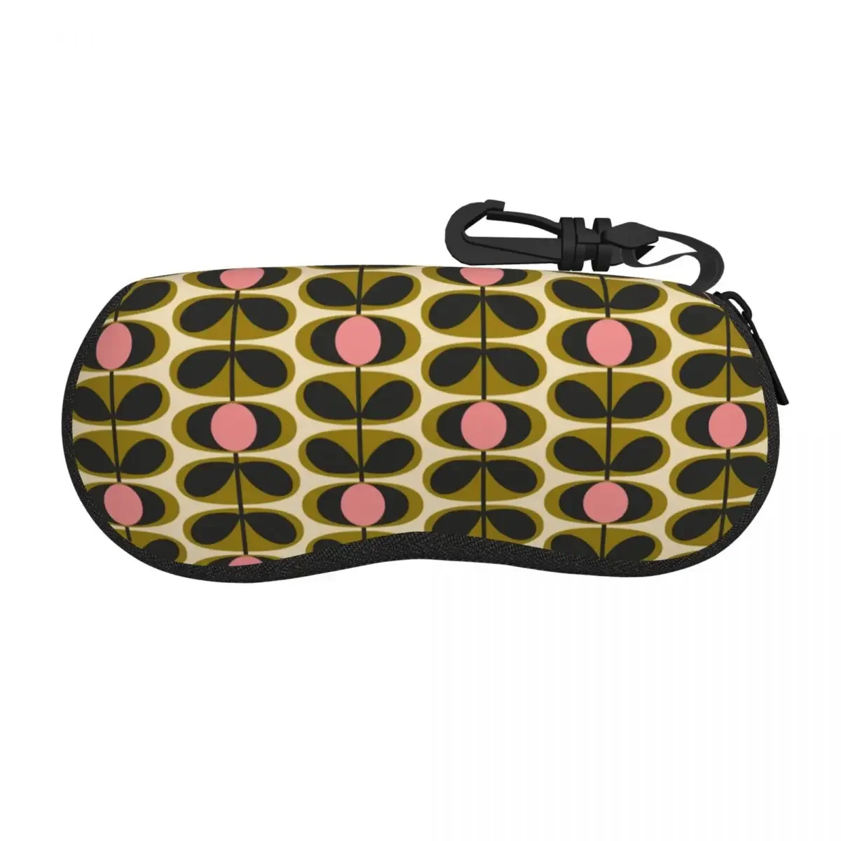 Custom Print Oval Flower Stem Olive Orla Kiely Shell Glasses Case Unisex Fashion Eyeglasses Case Sunglasses Protector Box