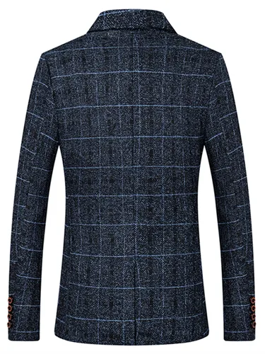 Imagen 2 del producto Abrigo de traje para hombre, traje pequeño informal de negocios, primavera y otoño, nueva ropa profesional, vestido Formal a cuadros de moda para hombre