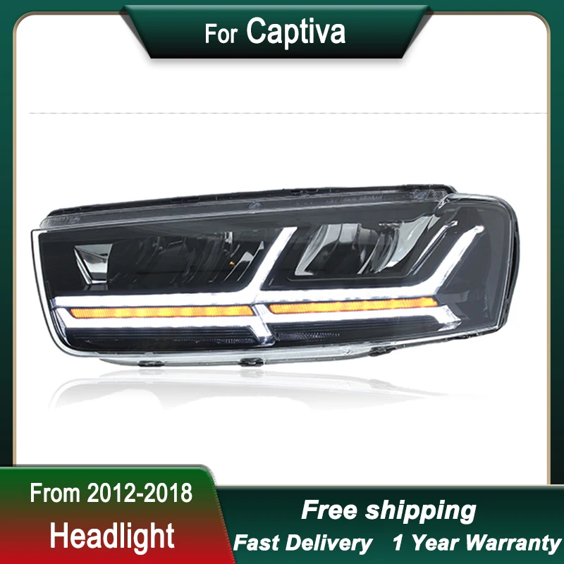 Feux de sauna de voiture pour Chevrolet Captiva 2012-2018, phare LED, mise à niveau de la lampe frontale, signal dynamique DRL, assemblage de lumière avant