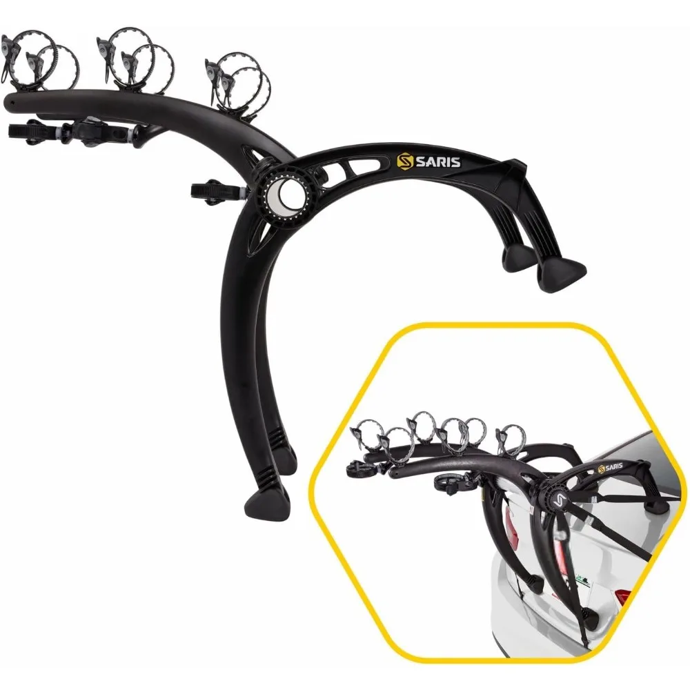 Bones EX 3-Bike Trunk Rack ที่วางจักรยาน ทนทาน ปลอดสนิม สายรัดป้องกันการโยง เหมาะกับยานพาหนะส่วนใหญ่ ดีไซน์ตามโค้ง