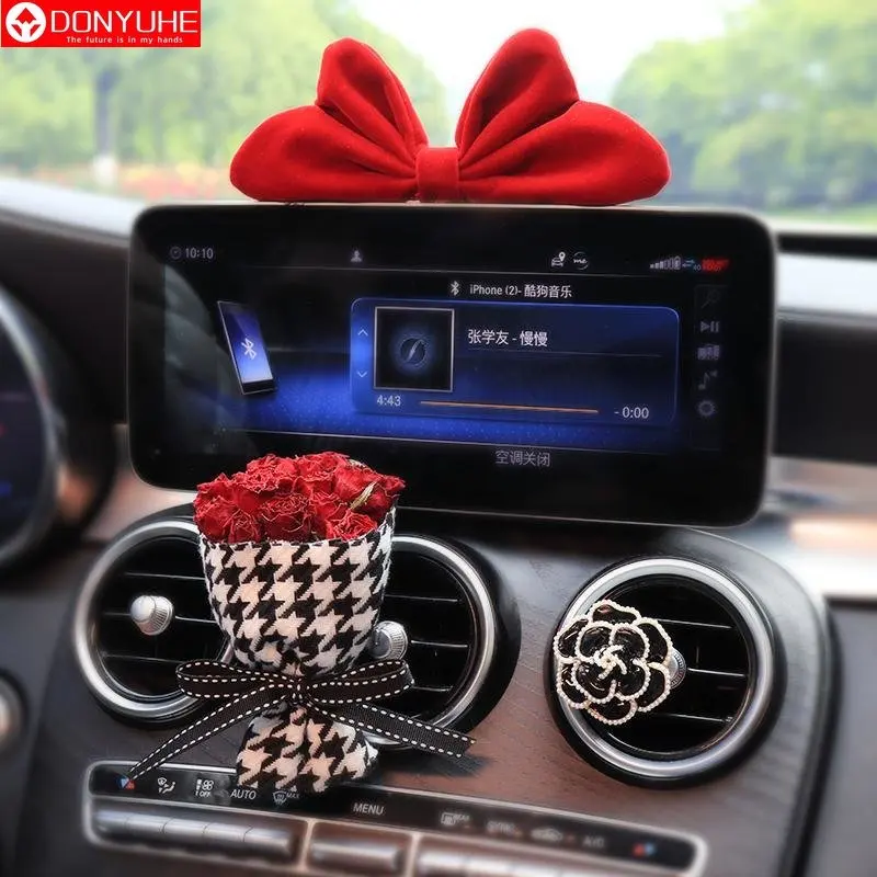 Car Interior Decoration Ornaments Car Decoration Supplies Car Electric Car Center Console Air Outlet Motorcycle Bowknot