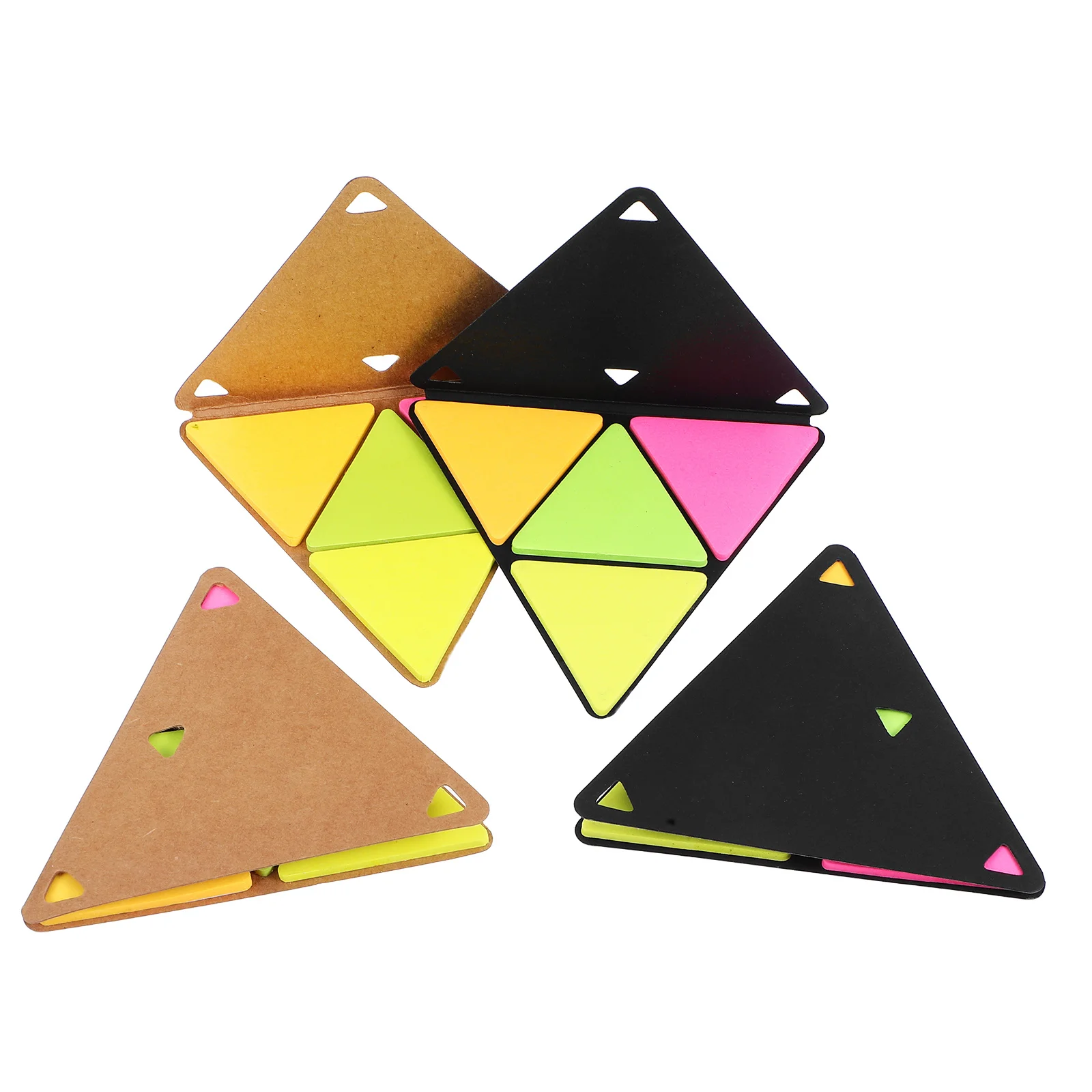 4 مجموعات من مفكرة لاصقة مثلثة محمولة، لون التصاق قوي، مشفرة منظمة للطلاب والمعلمين، مفكرة صغيرة #3