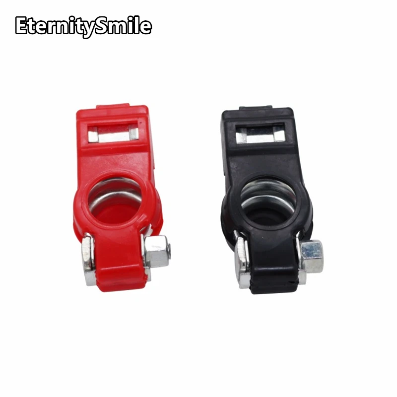 Car Battery Terminals 1pairs Connectors Copper Plate , Covered Positive & Negative Battery Clamp with Terminal Washers for Boat