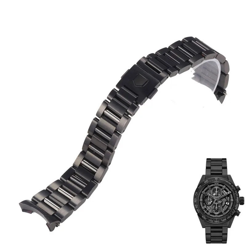 Solid Stainless Steel Strap 22mm  Bracelet Watch Strap For TAG HEUER CARRERA Series Watch Accessories Band Steel Silver