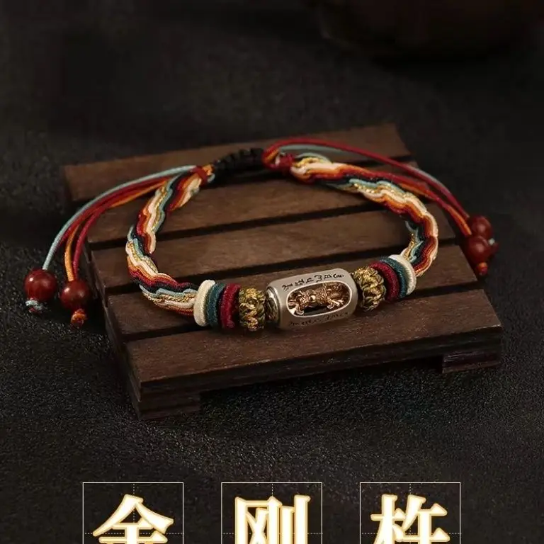 UMQ New Product Cycle Vajra Carrying Strap Hand-Woven Six-Word Mantra Men and Women Wear Bracelet Youfu Ankang