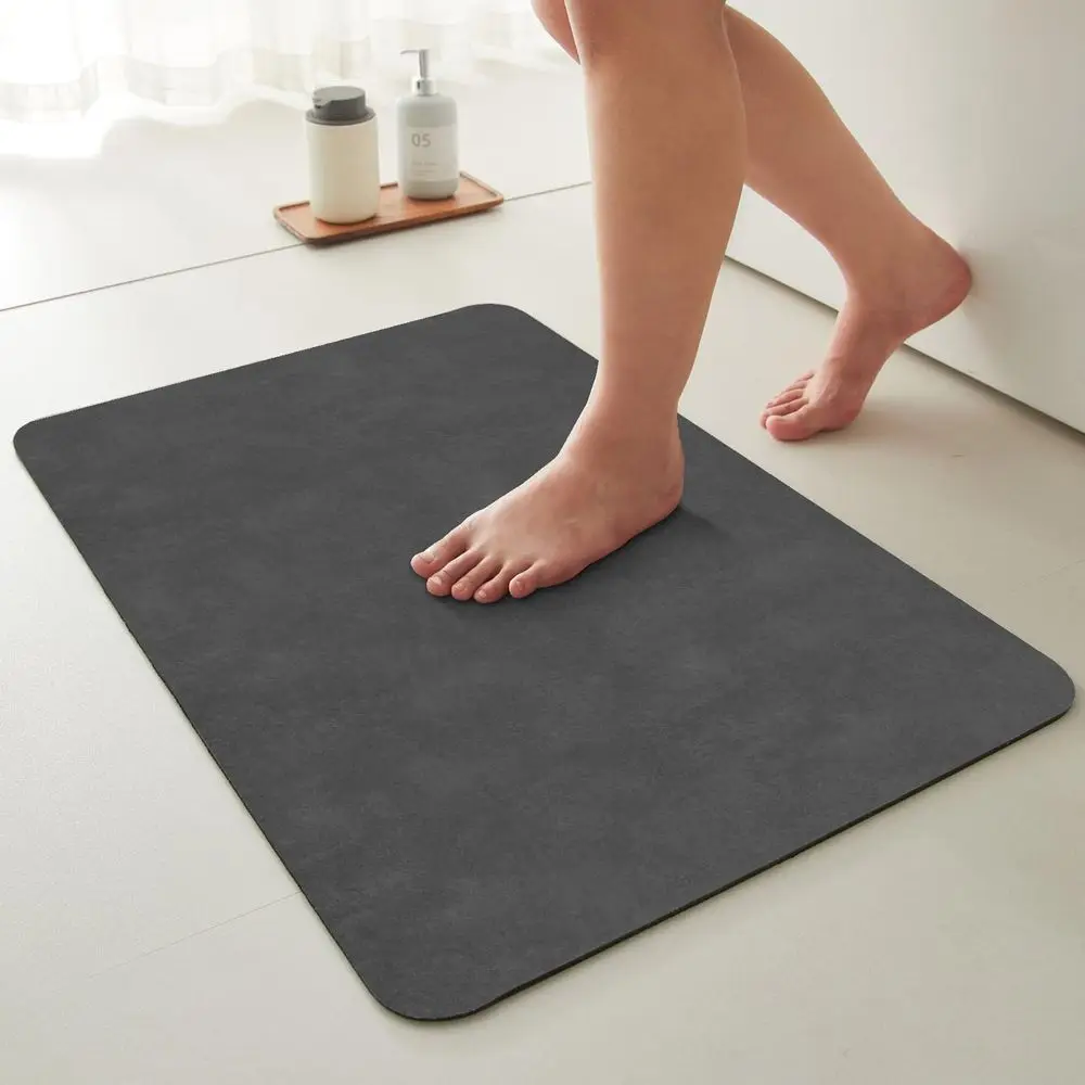 

Non-Slip Washable Thin Absorbent Quick-Dry Bath Mat, 16x24 Grey, Ideal for Bath, Shower, Sink