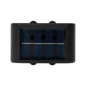 1/2/4/6 Pcs, 4 LED lampu dinding bercahaya atas dan bawah tenaga surya, lampu hias dinding taman pemodelan cermin cembung dinding eksterior 8 taman atap penjualan terbaik - №