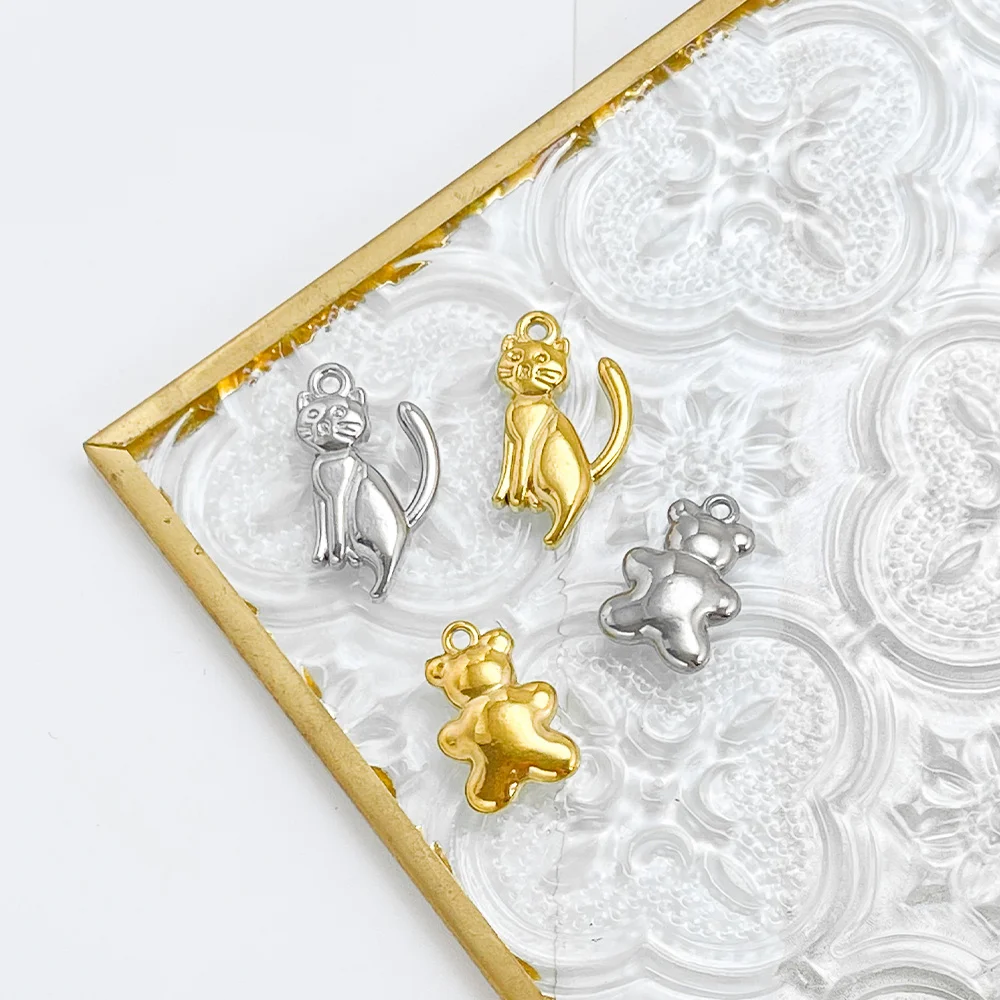 

Сердечный дизайн 50 шт. подвески из нержавеющей стали/форма кошачьего медведя/кулон для ожерелья/ручной работы/фурнитура и компоненты для ювелирных изделий # 195585