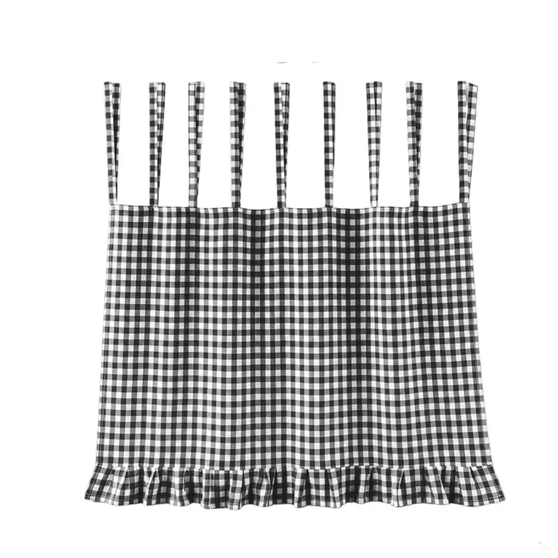 ABMH-Handmade Oven Skirt Curtain For Door Kitchen Dishwasher Curtain Tie Top Farmhouse Meadow Skirt Heat-Resistant