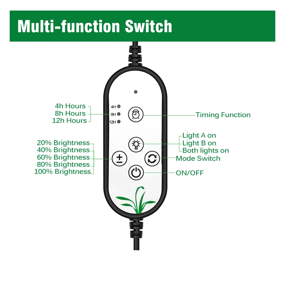 DC5V USB LED Grow Light With Control Full Spectrum Sunlike LED Phyto Lamp For Indoor Plants Seedlings Flower Home Tent