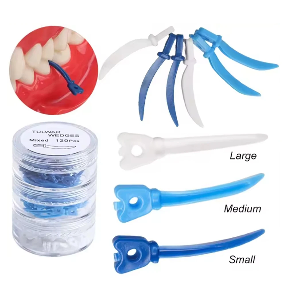 

Dental Sectional Matrix Wedges Refill Disposable Plastic Tulwar Wedges with Hole for Restorative Dentistry