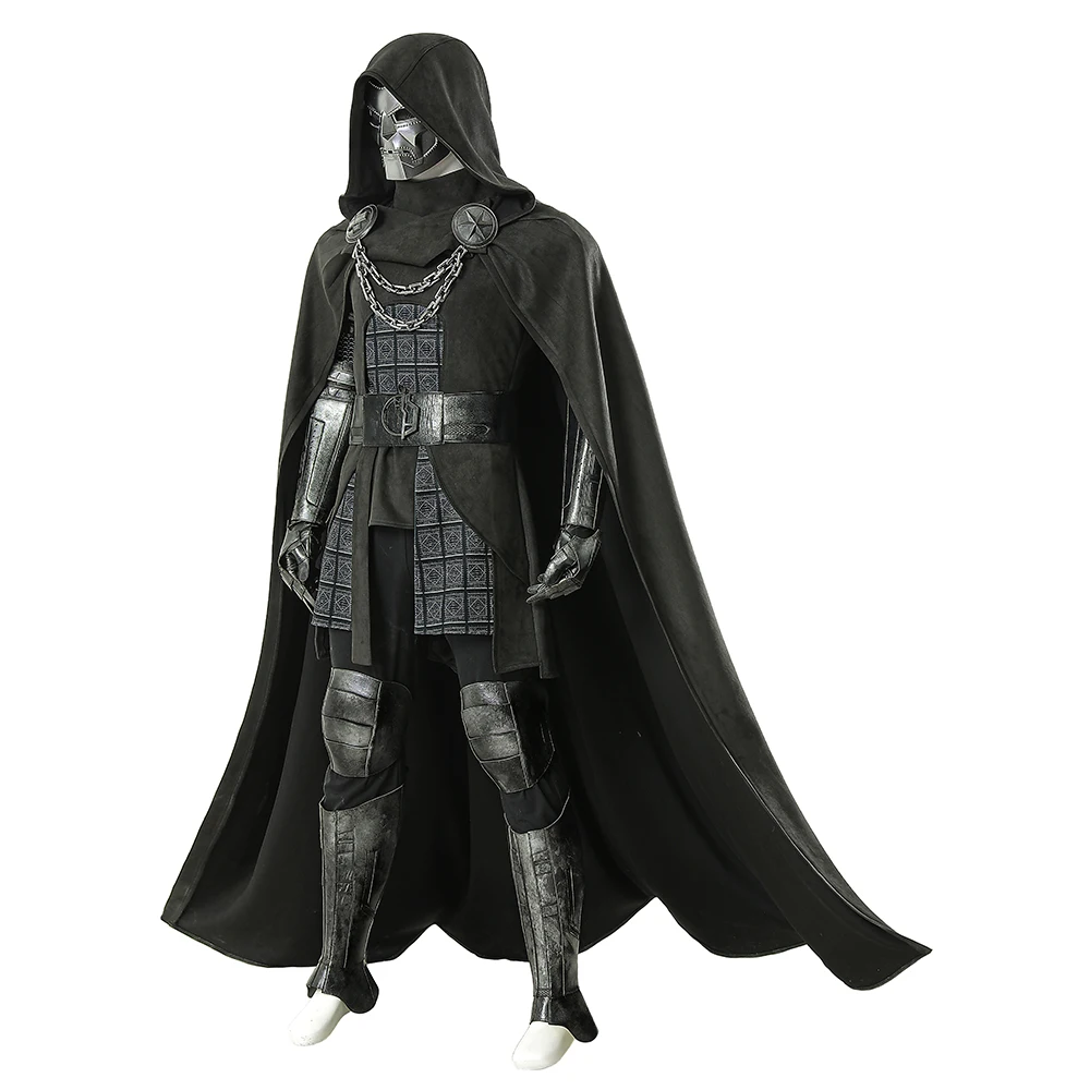New Doctor Doom Cosplay Costume Black Cloak Mask Armor Set Mens Superhero Role Play Uniform Halloween Carnival Outfit view 2
