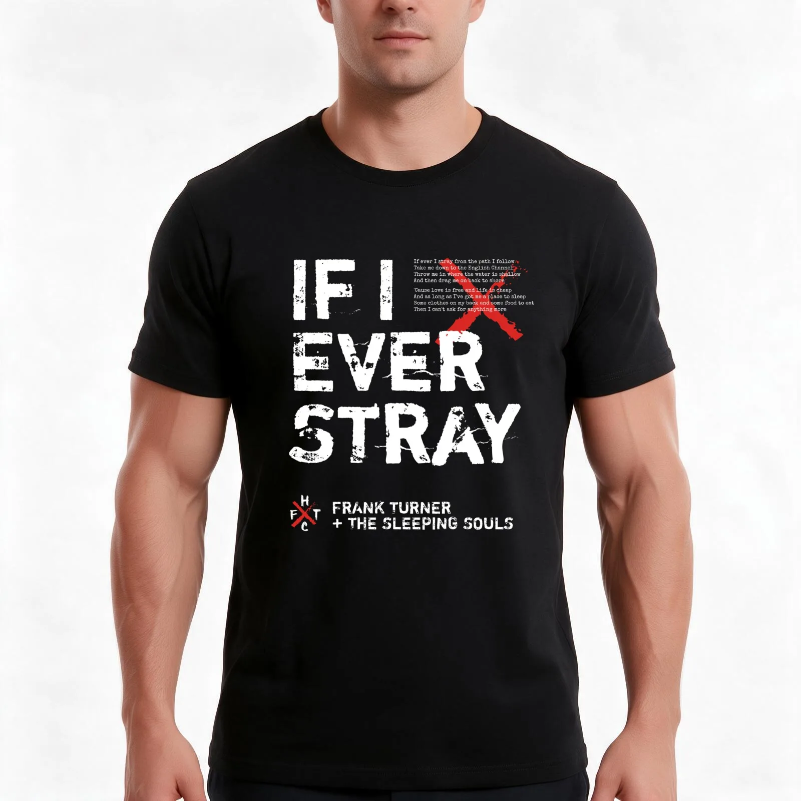 Frank Turner If I Ever Stray T-Shirt, Summer Casual Cotton Tee, Oversized Streetwear Tops, Vintage Graphic Print, 100% Cotton