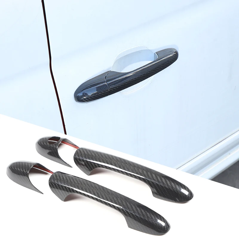 

For Fiat 500 Abarth 595 595C 695 2007-2023 Real Dry Carbon Fiber Door Handle Cover Door Handle Decorative Cover Auto Accessories