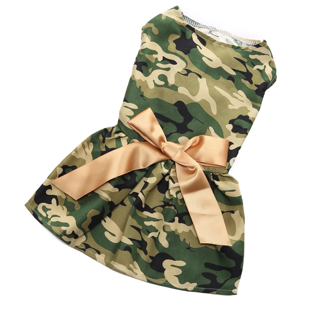 

Lightweight Pet Dog Summer Dress Camouflage Sleeveless Elegant Puppy Skirt for Casual Beach Outings Summer Pet Dog Dress