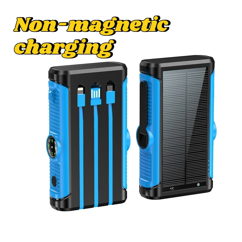 2025 NIEUWE Zonne-energie Bank 20000 mAh 22,5 W Magnetische Draadloze Powerbank Handslinger met Kabel Draagbare Oplader voor Outdoor Camping