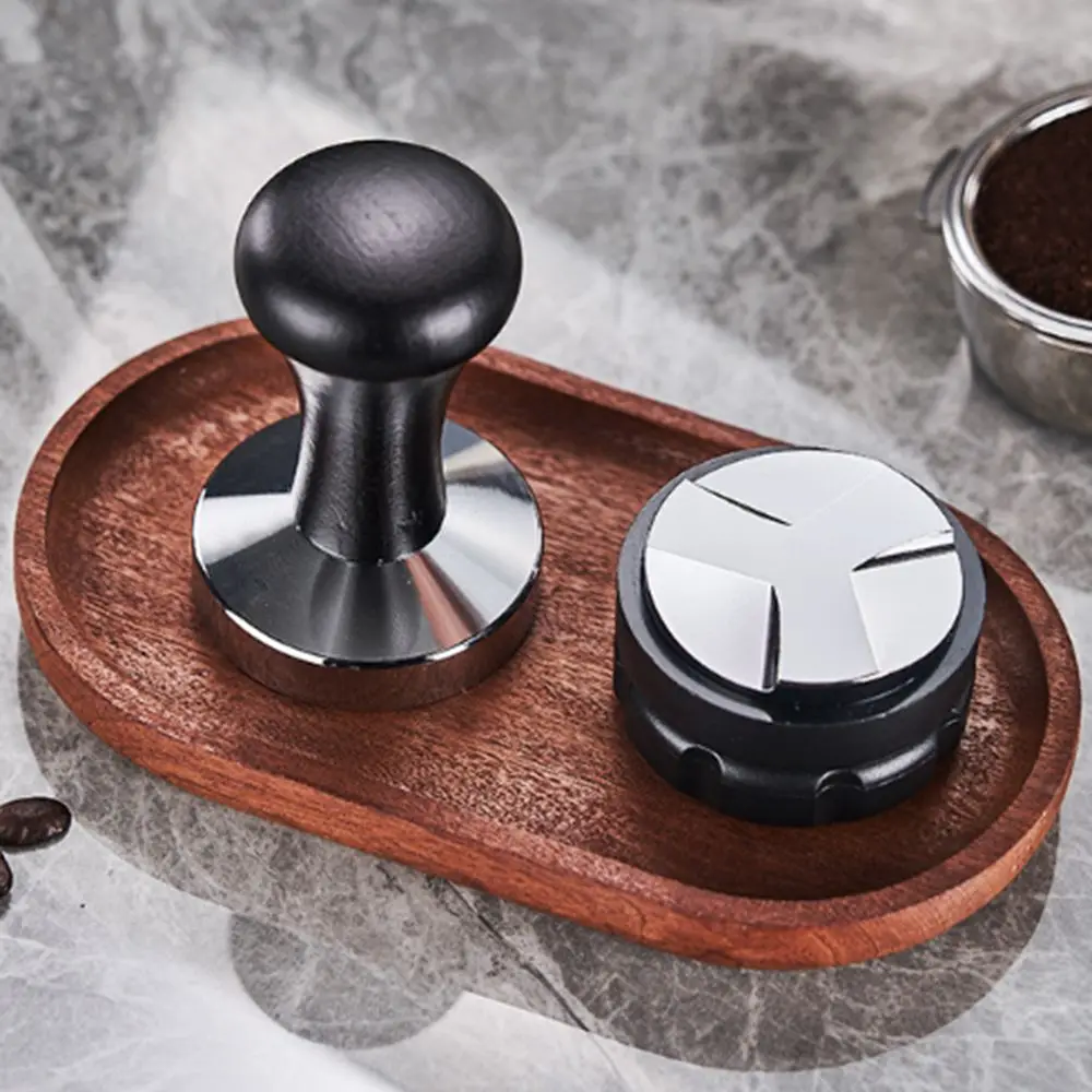 

Three Angled Slope Coffee Tamper Convex Base 51/53/58mm Coffee Powder Hammer Adjustable Height Portable