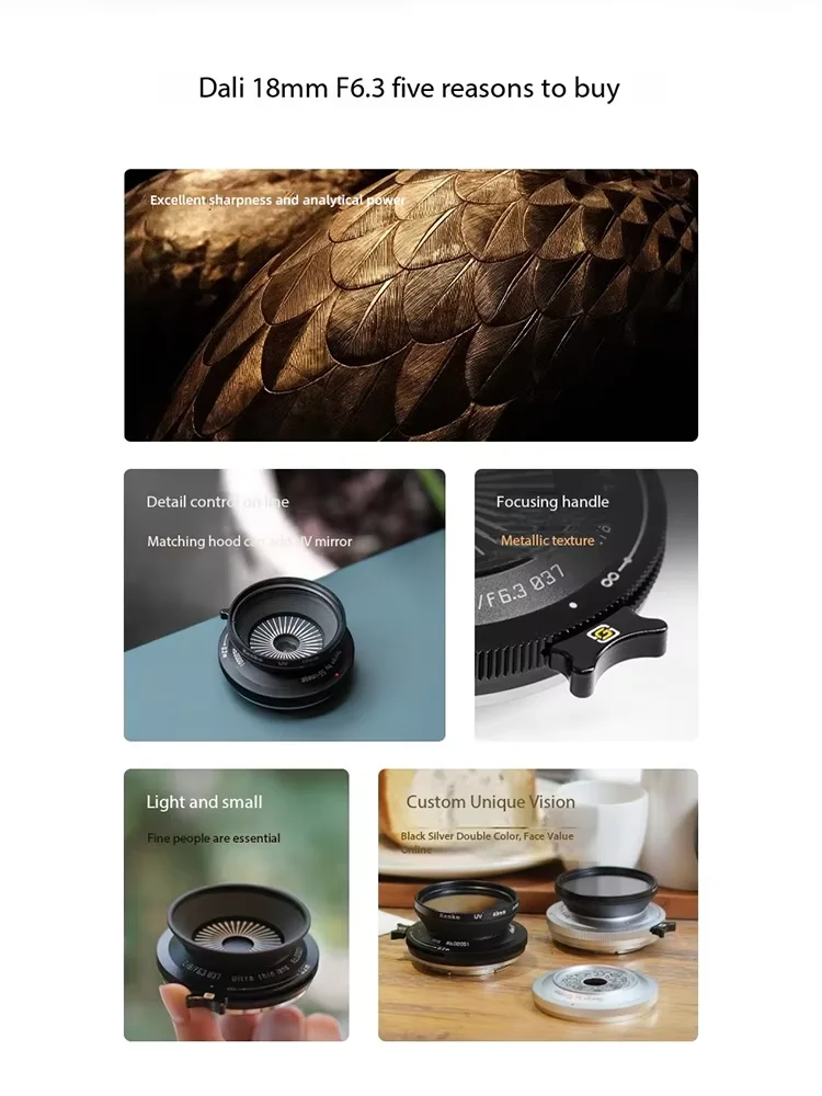 SGimage 18 مللي متر F6.3 APS-C رقيقة جدا فطيرة دليل رئيس عدسة لسوني E Fujifilm FX نيكون Z مايكرو 4/3 MFT جبل الكاميرا